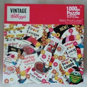 PUZZLE Vintage KELLOGG'S Retro FRUIT LOOPS 1000 Pieces SEALED Family Fun
